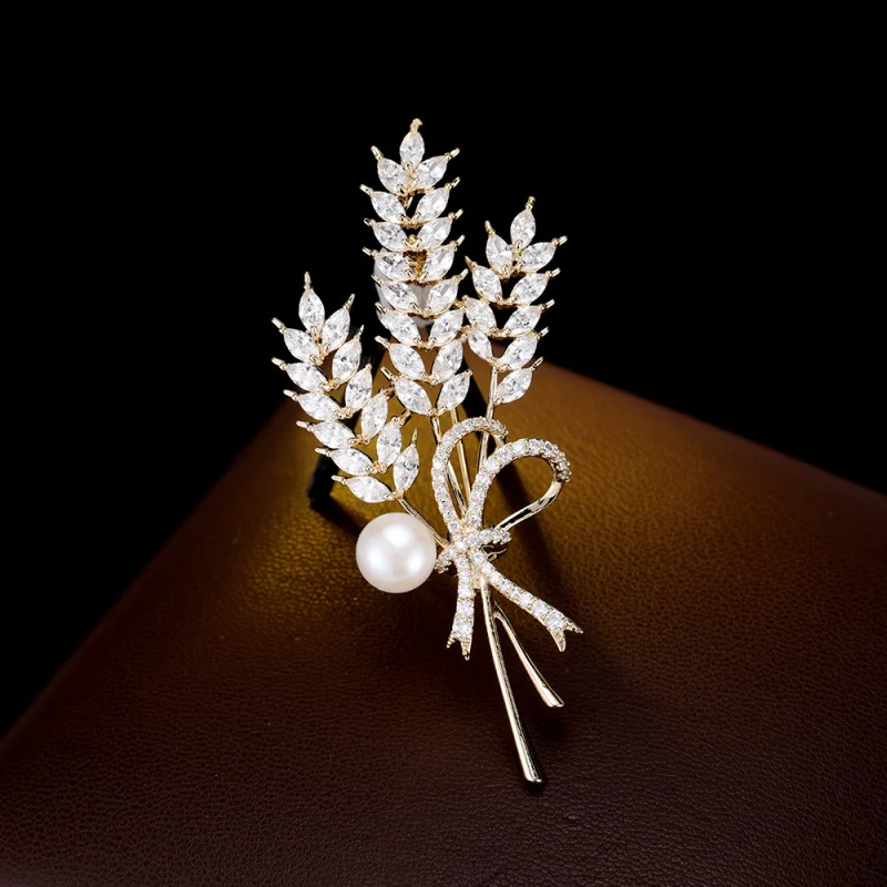 

Высококачественная брошь с шипами из натурального пресноводного жемчуга, роскошная брошь с цирконом, изысканная булавка для пиджака, кардигана, аксессуар