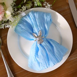 12PCS Gauze Cheesecloth Napkins Rustic Wrinkled Napkins Dinner for Wedding Baby Shower Halloween Thanksgiving Xmas Daily Use