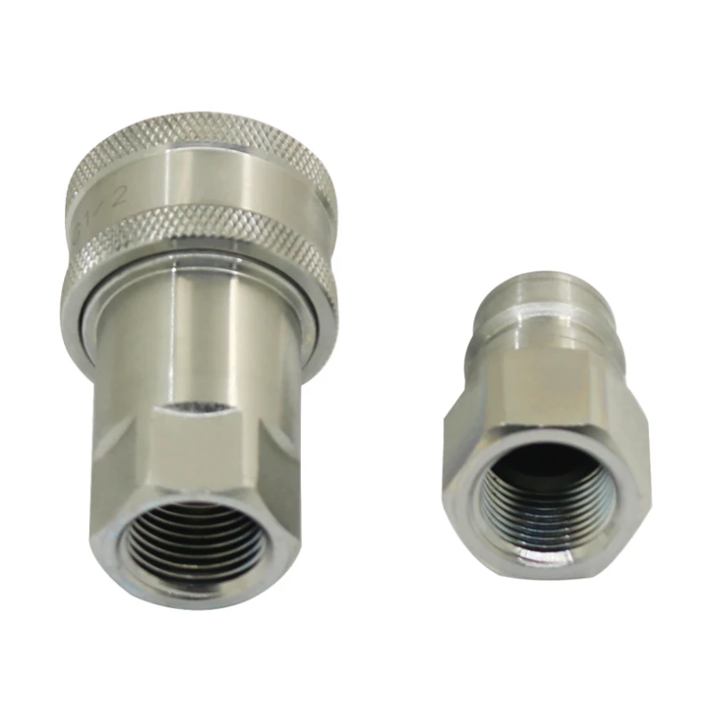 Hydraulische Schnellkupplung 1/4 Zoll NPT – ISO A Mit Staubkappen, Selbstdichtend