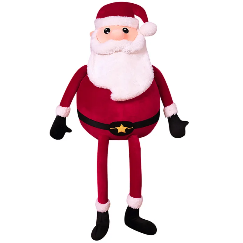 100cmの長い脚のサンタクロースのぬいぐるみ枕、クリスマスの飾り、子供の誕生日、クリスマスの贈り物、アクティビティプレゼント、ぬいぐるみ