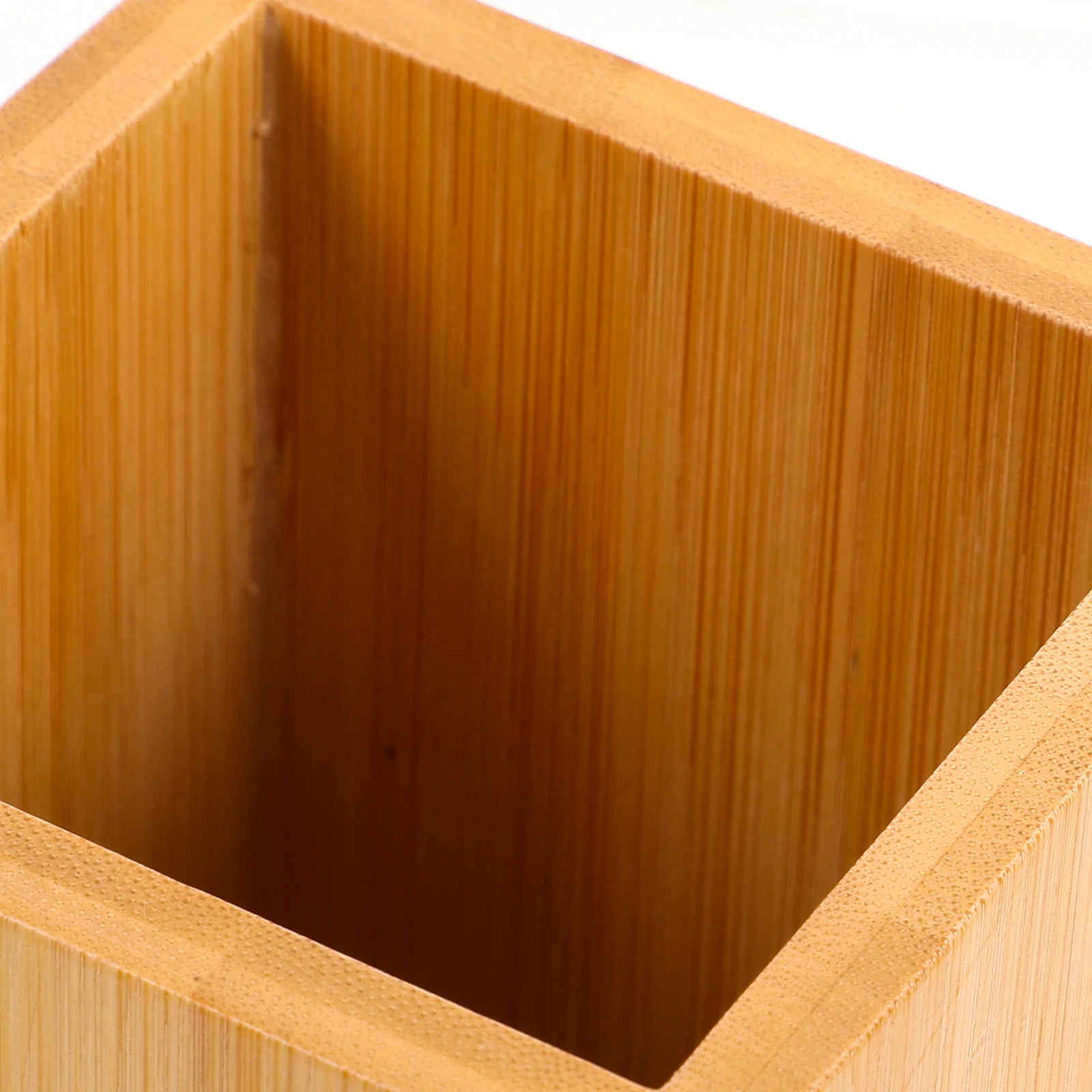 

Bamboo Utensil Holder Chopstick Draining Rack Kitchen Counter Spoon Box Premium Material Water Drainage Holes Modern
