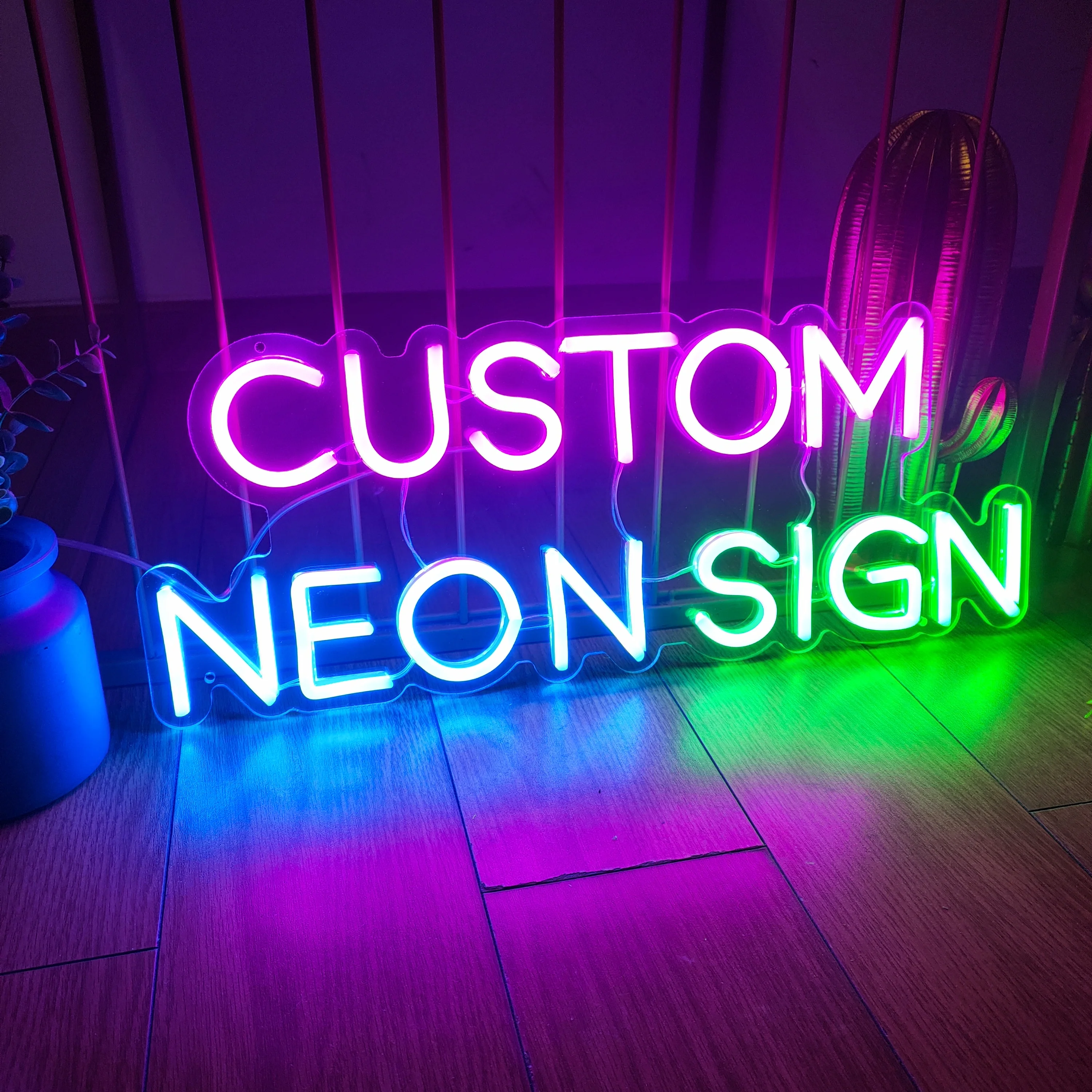 Cartello Neon Personalizzato con Testo e Logo