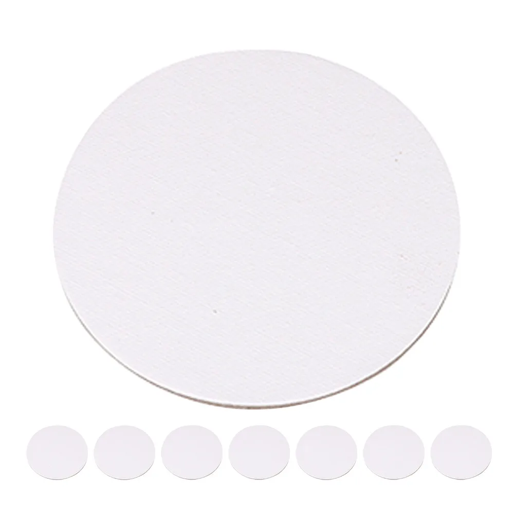 

8 Pcs Canvas Panel for Painting Circle Board Cotton Blank Circular White Artist Boards