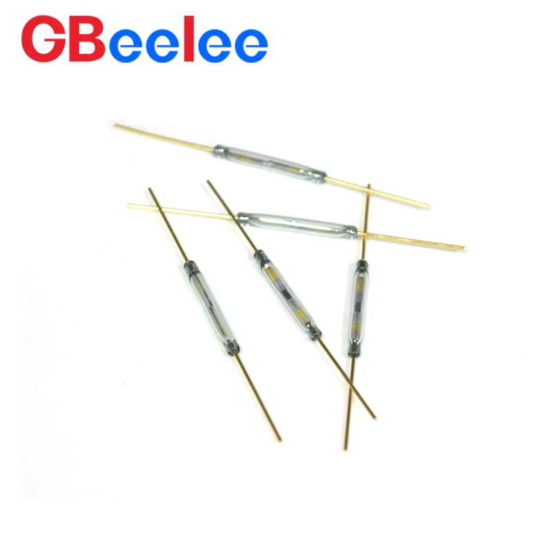 50개 GBeelee 2.8*20mm 750 미니어처 DC 내전압 표면 장착 리드 스위치 자기식 15-70AT 원통형 밀폐형 근접 스위치