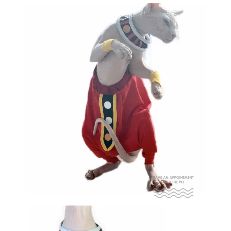 드래곤볼 스핑크스 고양이 코스프레 의상 털 없는 고양이 옷 파괴의 신 크로치 프루프 바지 드롭쉬핑 고양이 옷