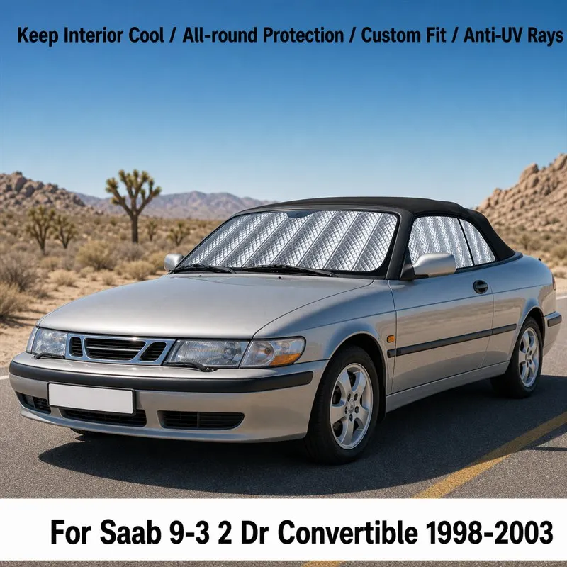 For Saab 9-3 2 Dr Convertible 1998-2003 Full Set Car Window Sunshades UV Block Privacy Heat Insulated Foldable Car Curtain
