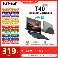 Ninkear T40 Laptop 2 in 1 Touch Screen Tablet Intel N100 14 Inch FHD 16GB DDR5 512GB SSD Computer Notebook Wifi 6 RGB Backlit