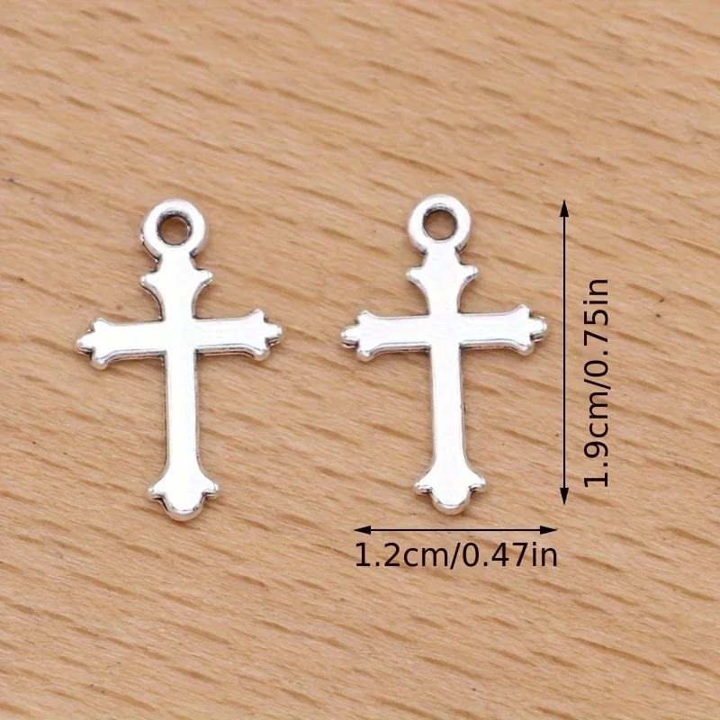 20pcs Silver Plated Cross Charms Pendants for Jewelry Making Bracelet DIY Handmade Necklace Earrings Accessories - Image 5