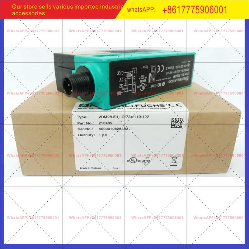 Original photoelectric switch red Pepperl + Fuchs ranging sensor VDM28-8-L-IO/73c/110/122