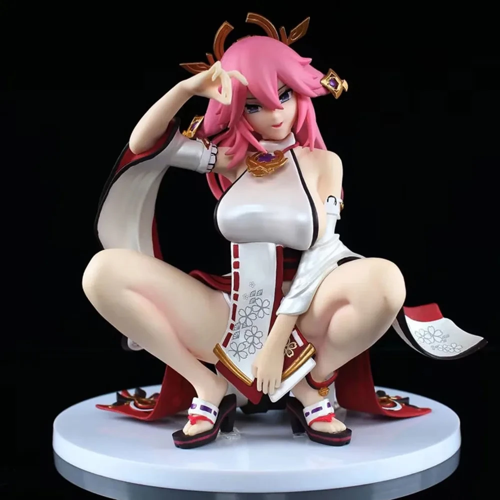 Genshin Impact Yae Miko Anime Figure Hentai Action Figurine Sexy Anime Figure 15cm Pvc Collection Decoration Action Figures Toys