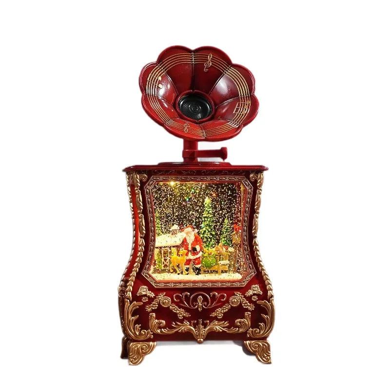 Christmas decorations, phonograph, horn, night lights, Christmas snowflake lights, Christmas gifts, tabletop ornaments