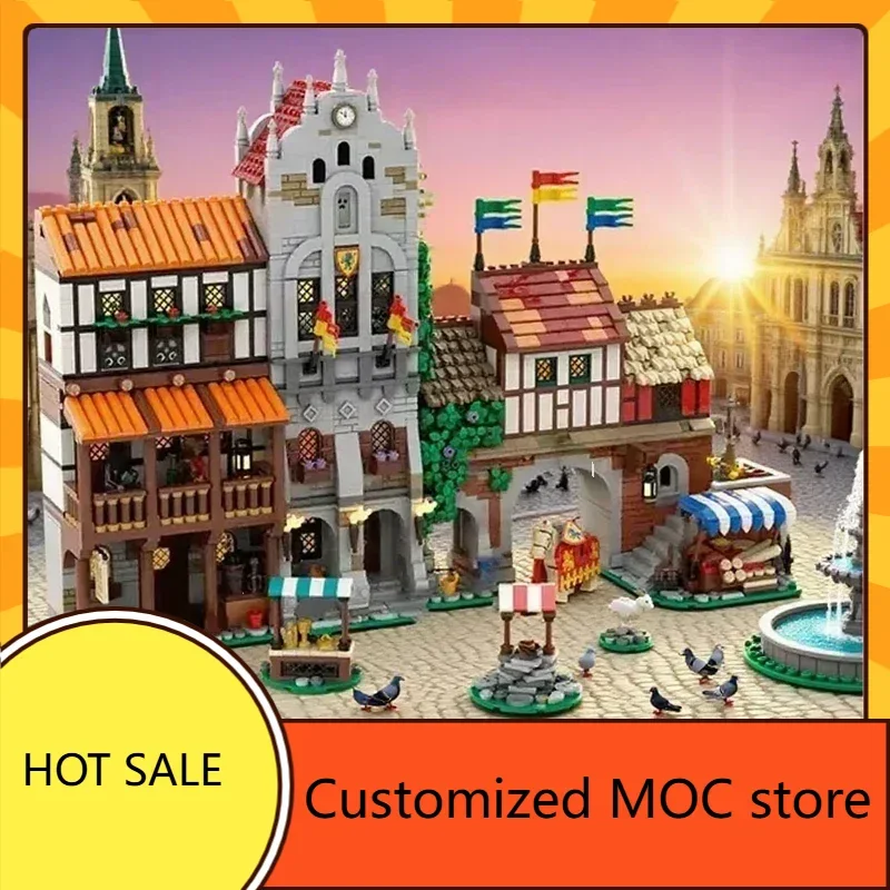 

3327PCSMOC Средневековый замок-головоломка Город Квадратный праздник День рождения Праздничный набор игрушек для детей Рождественский подарок Игрушка для детей в возрасте