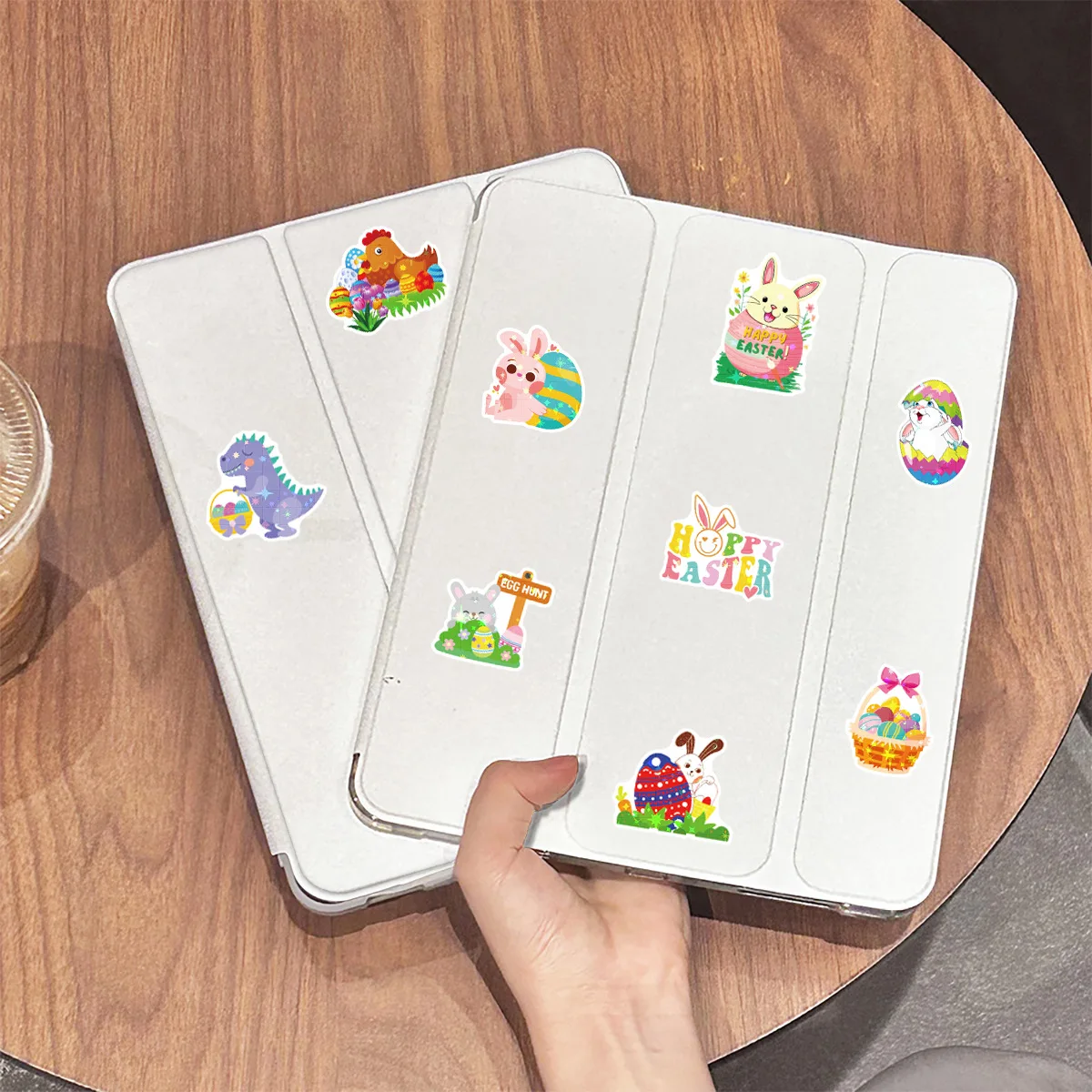 50Pcs Laser Easter Rabbit Graffiti Stickers Cute Animals Egg Cartoon Sticker Stationery Suitcase Phone Decals Decoration