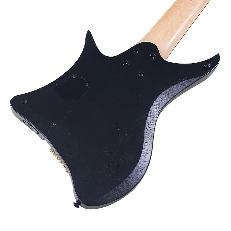 Gefächerte Bünde, 8-saitige kopflose E-Gitarre, 76,2 cm, Korpus aus massivem Eschenholz, kopflose Gitarre, Ahornhals, 686 mm Maßstabslänge