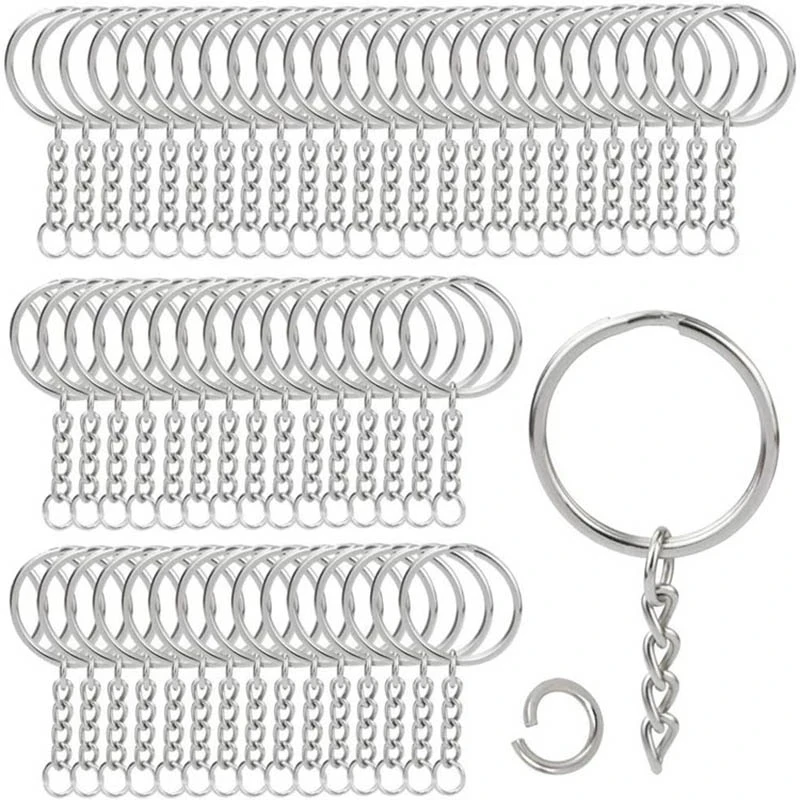 20 piezas llavero de Metal en blanco, anillos divididos, llaveros, llaveros, llaveros, llaveros, hebillas de escalada, mosquetón