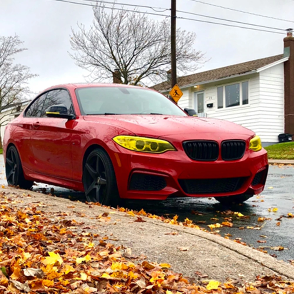 노란색 DRL 천사 눈 2014-2017 BMW 2 시리즈 M2 F87 F22 F23 크세논 헤드 라이트 주간 러닝 라이트 블루 레드 7388923 7388924