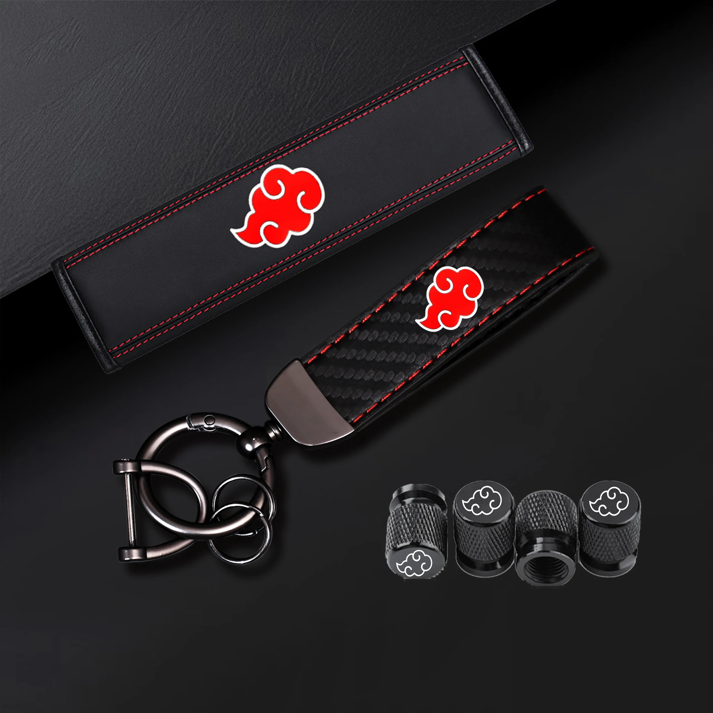 7-piece set combo: 1PC shoulder guard, 2PC key strap, 4PC valve cover, suitable for Cloud Car Parts