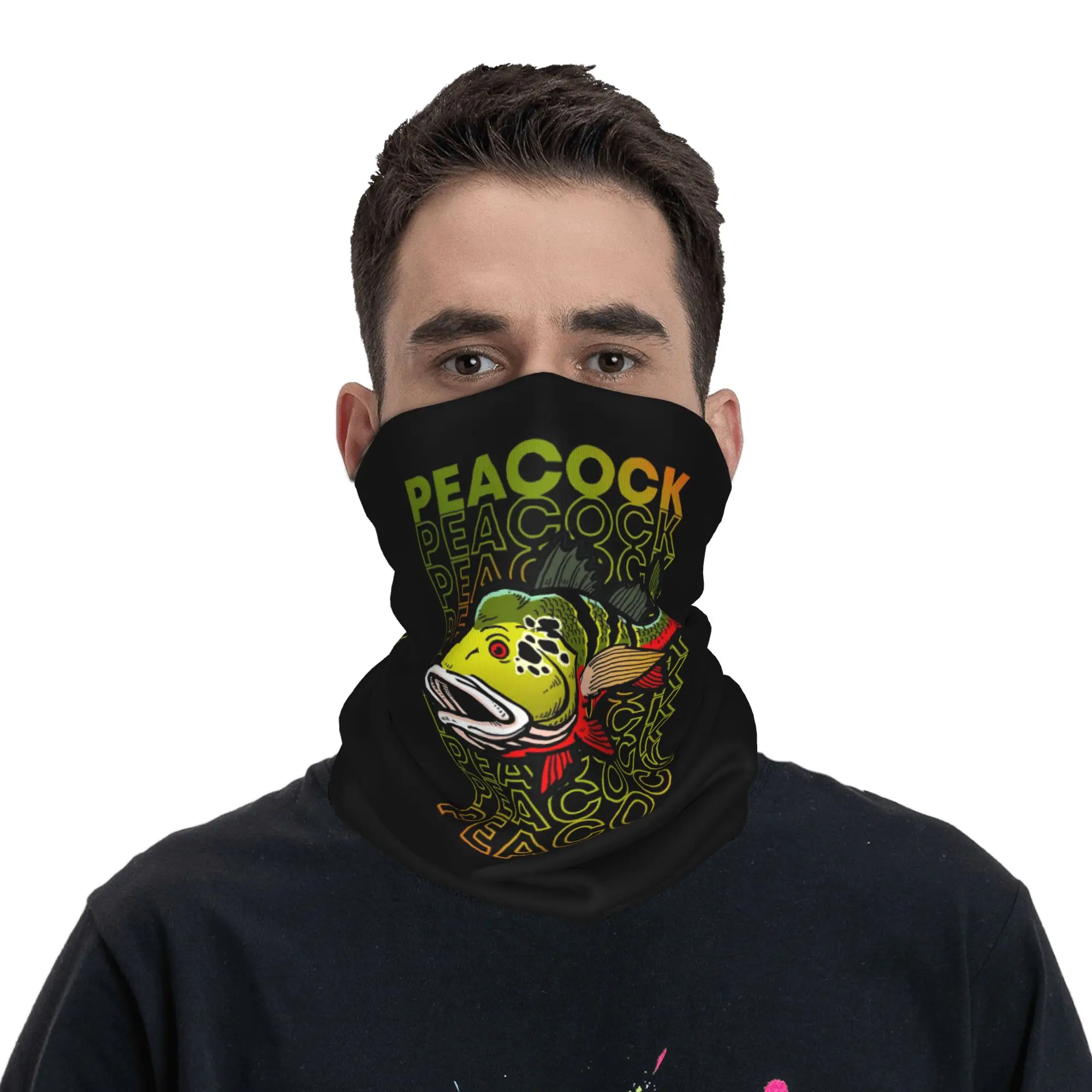 Peacock Bass 80's Monster Fish Keeper Bandana Neck Cover Printed Magic Scarf Warm Balaclava Riding For Men Women Adult