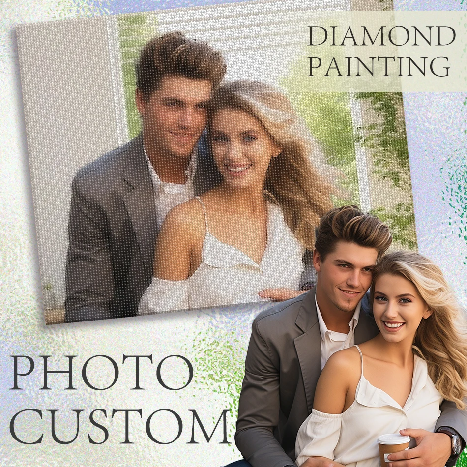 Kits de peinture diamant photo personnalisés pour la saint-valentin, ronds ou carrés, Portrait personnalisé pour adultes, broderie, décoration d'intérieur personnalisée