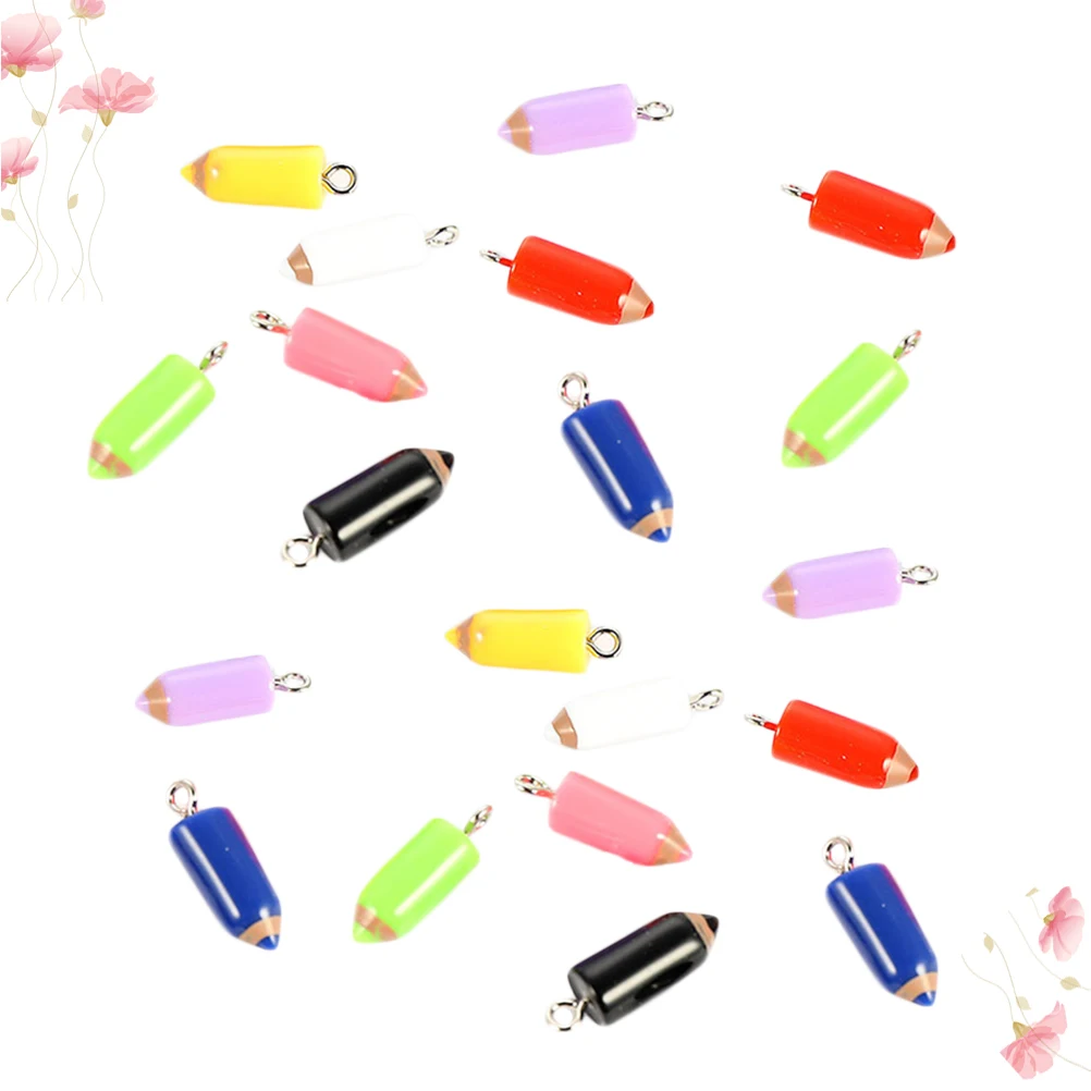 

20pcs Pencil Head Resin Pendant Charm for DIY Pendant Charm Necklace Bracelet Jewelry Making Craft