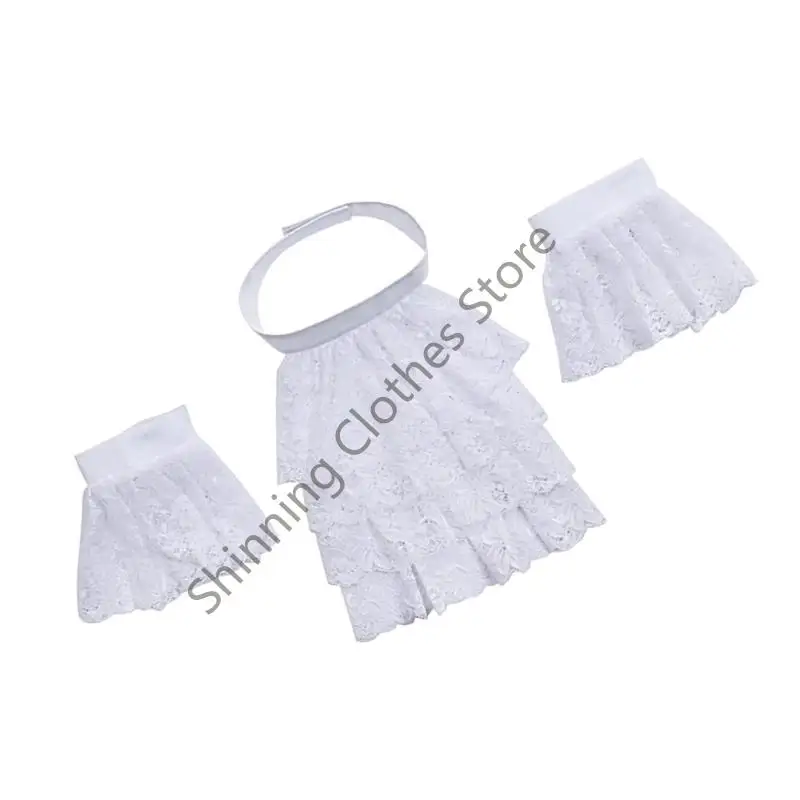 M68A MultiPurpose Decorative Wrist Cover Faux Collar Lacework Neckpiece Armwear for Outdoor Indoor Stylish Costume Accessory