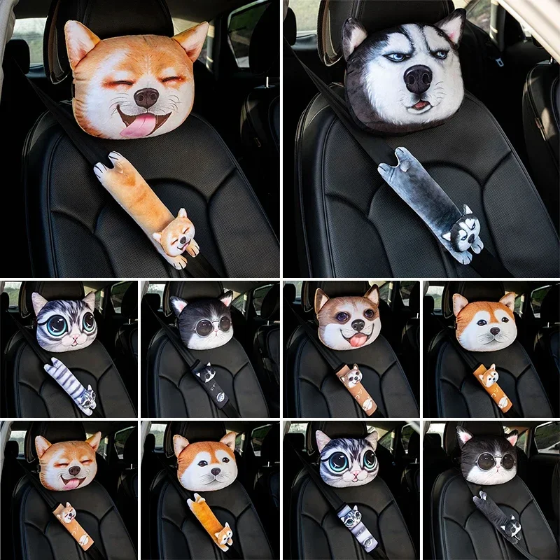 

Car Styling Seat Belt Cover Shoulder Strap Cushion Pad Cartoon Animal Car Protector Auto Neck Support Cute Accessories