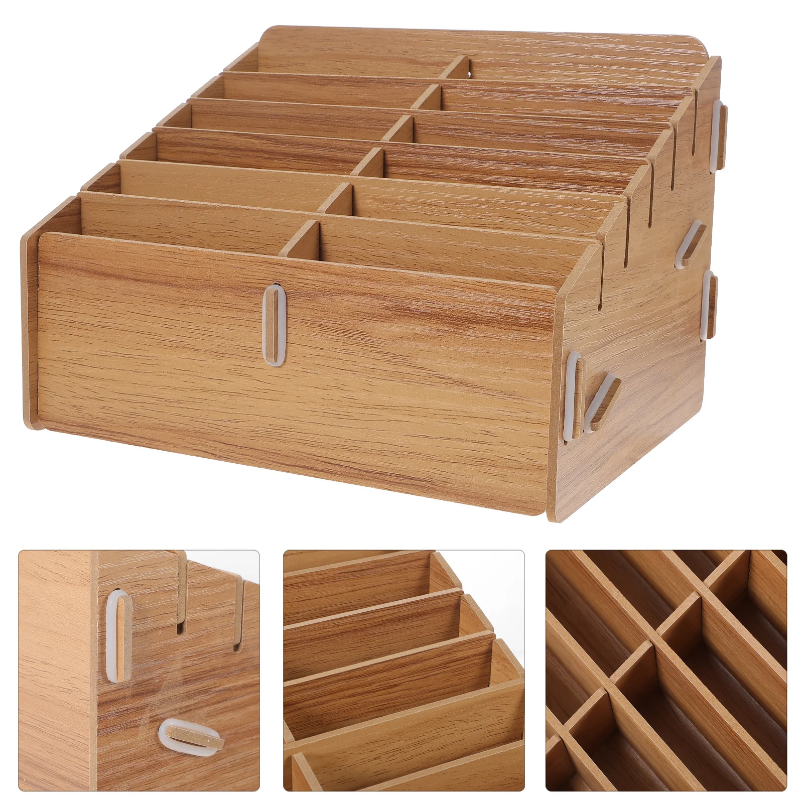 

Portable Wooden Game Cards Storage Box Multi-Grid Card Organizer Case for Trading Card Games Large Capacity Desktop Holder Home