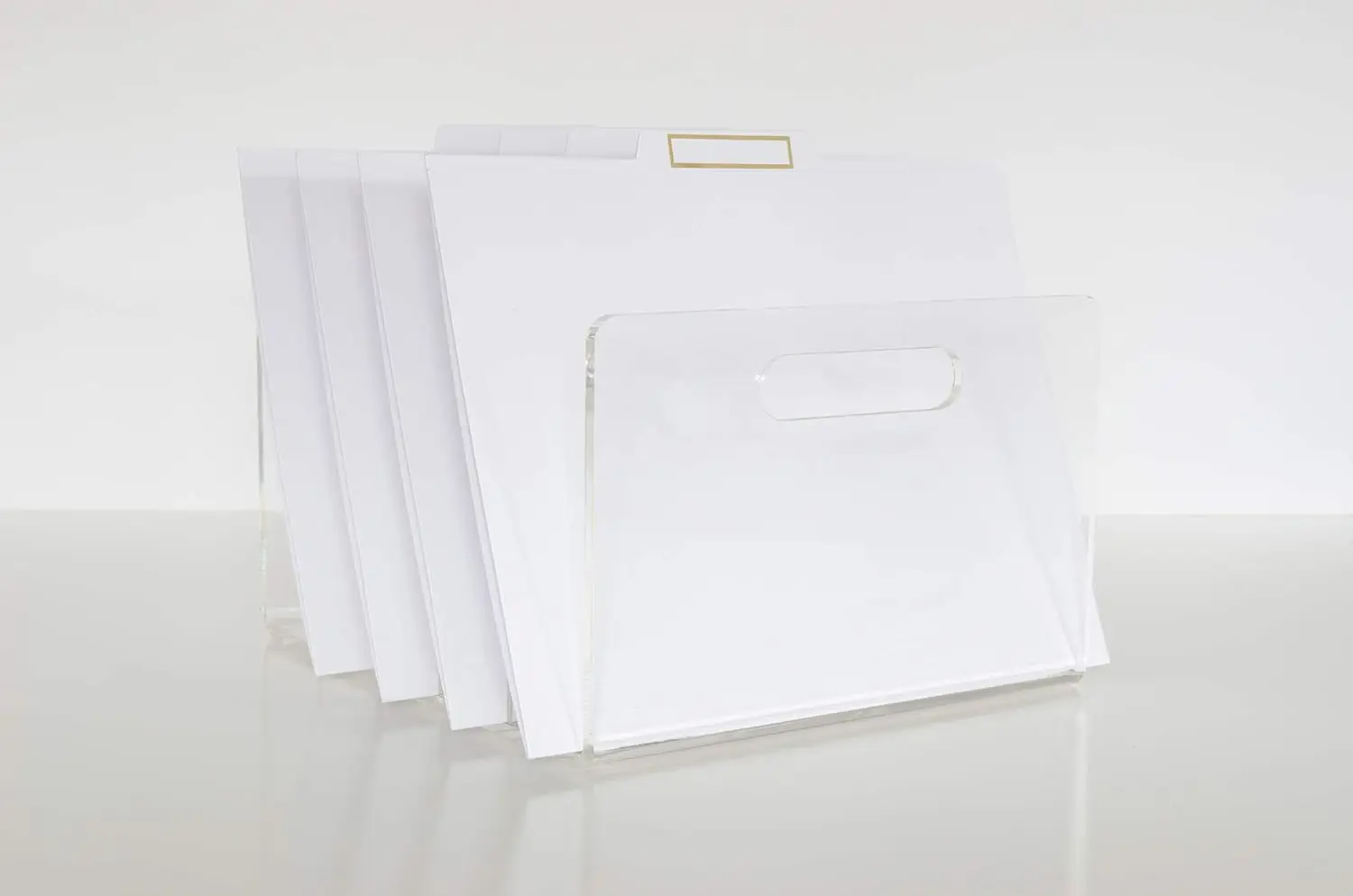 Clear Acrylic Desktop File Sorter, 10” x 11.5” x 6.5”, Organize Folders and Documents Efficiently