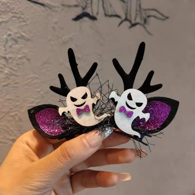 Funny Halloween Hairpins Cute Pumpkin Ghost Hairpins Stage Props Headdress Children's Holiday Party Hairpin Decoration