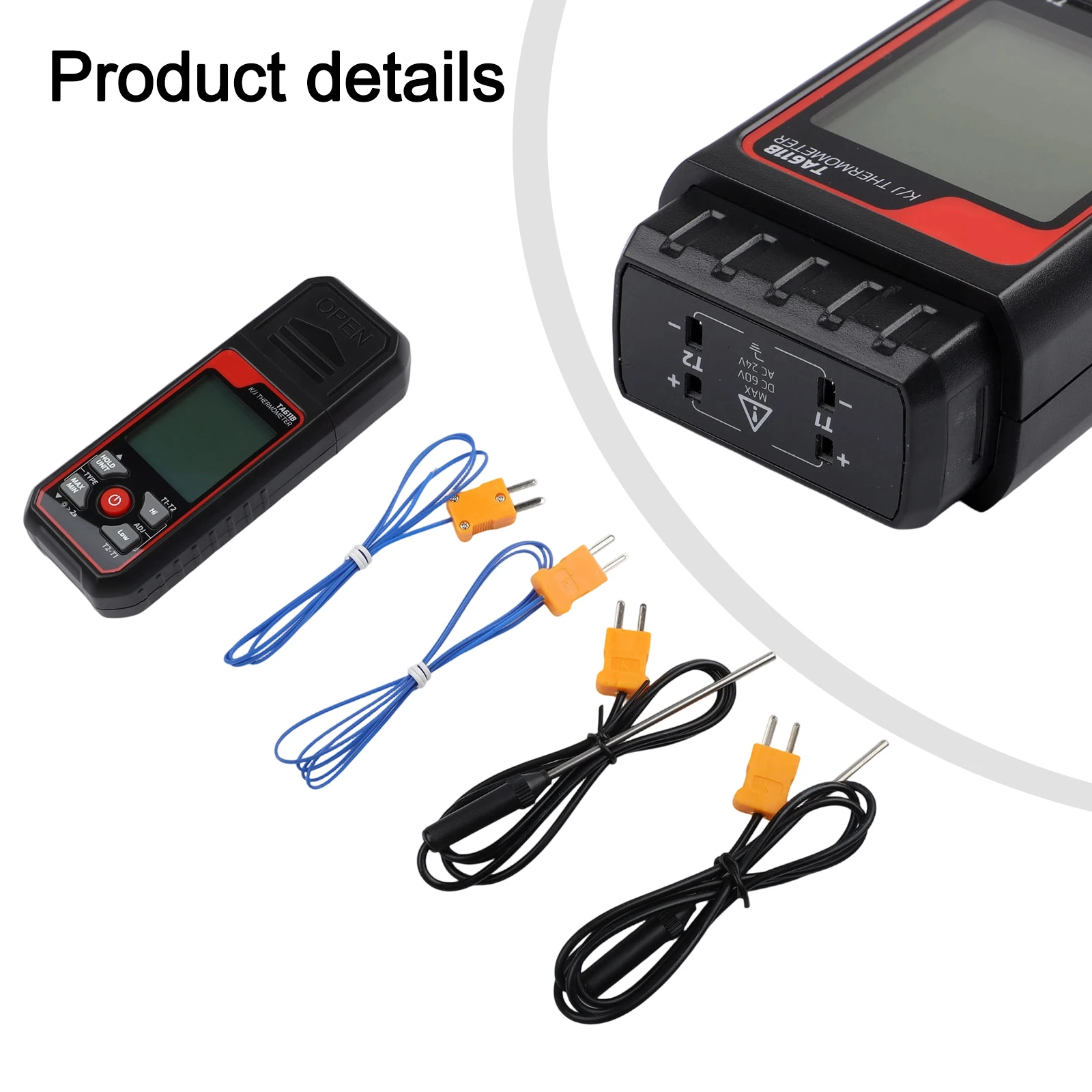 Industrial Temperature Control About 167mm 6.57in Dual Channel Digital Thermometer Analyzer Automatic Calibration