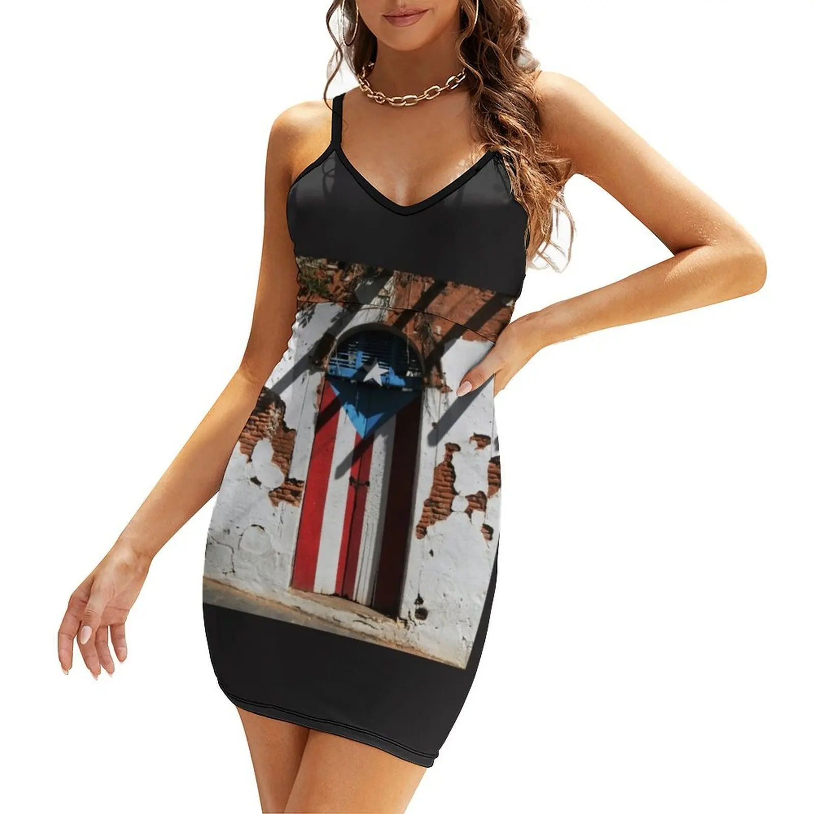 

Puerto Rico flag,Boricua -nuyorican Sling Dress Woman dresses Summer dresses for women