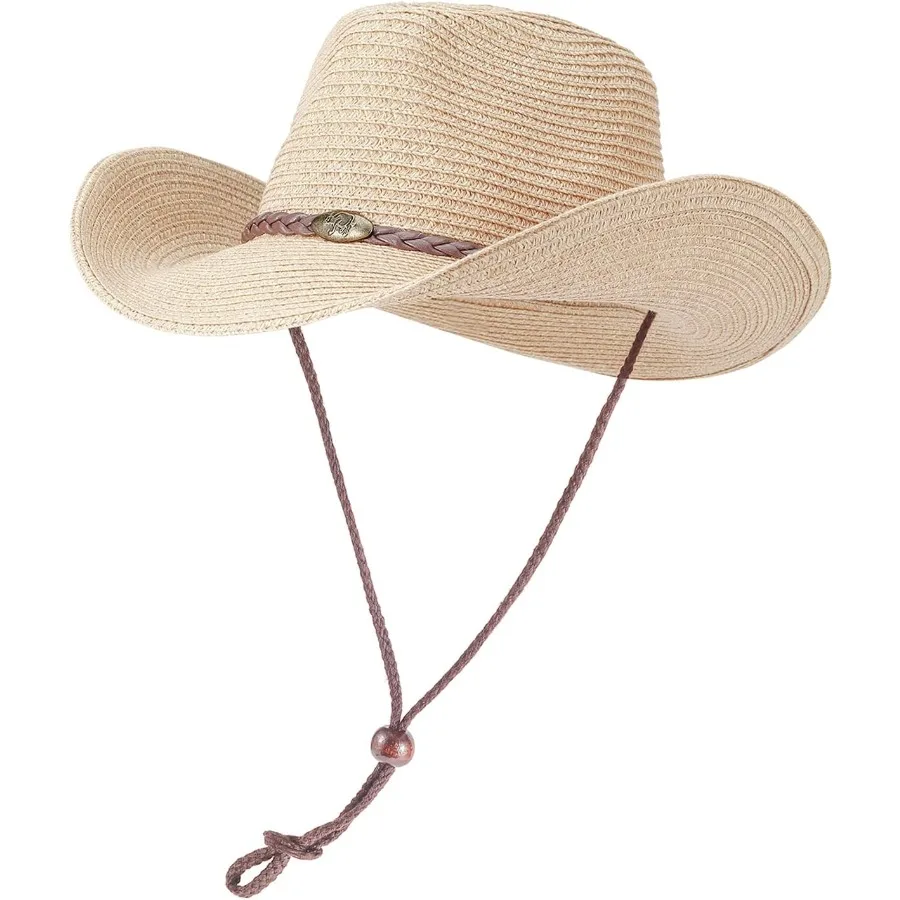 

Wide brim straw cowgirl hat for women and men with shapeable design ideal for beach outdoor events and westernthemed gatherings
