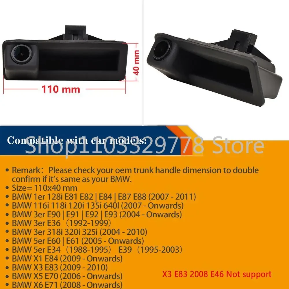 Para BMW E60 E61 E70 E71 E72 E82 E88 E84 E90 E91 E92 E93 X1 X5 trasera cámara de copia inversa de visión nocturna HD 1280x720p