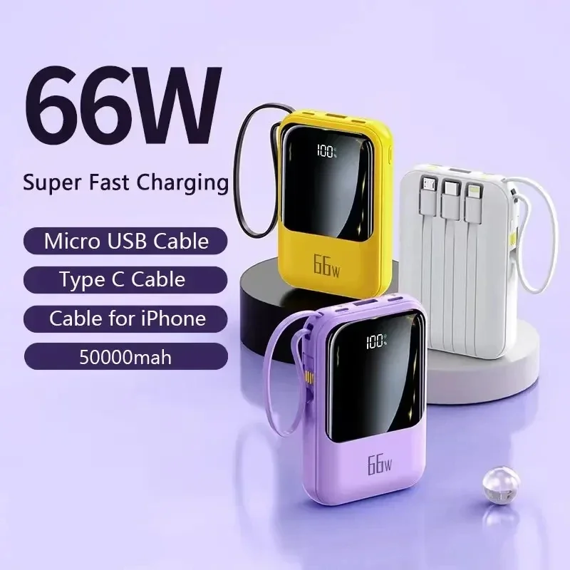 66W 50000mAh mobile power supply with built-in ultra fast charging waterproof power bank portable phone accessories