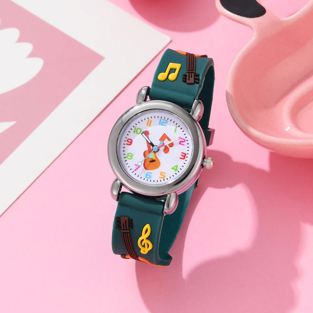 Kids Fashion Watches Cartoon Watches Pink Silicone Quartz Wristwatch Birthday Gift Girl Boy Children Study Time Girl Watch Clock