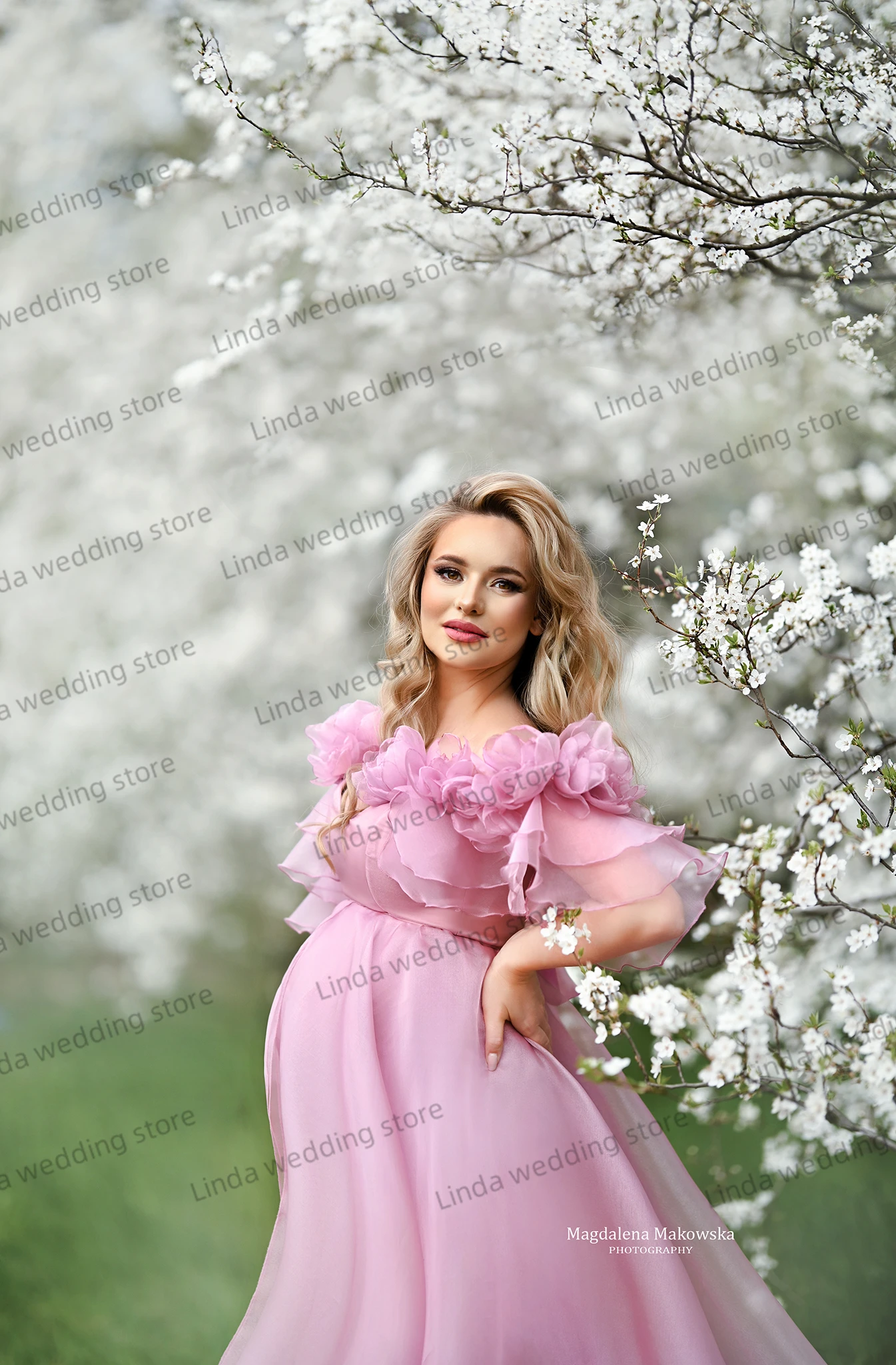 Elegant Pink Mermaid Maternity Dress Overskirts Women Robes for Photoshoot Pregnancy Dressing Bridal Babyshower Gowns