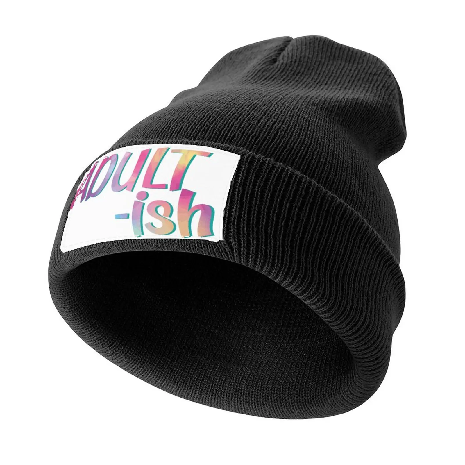 Adult-ish adulting adultish funny sarcastic adulthood joke holographic kawaii pastel acqua color Knitted Cap