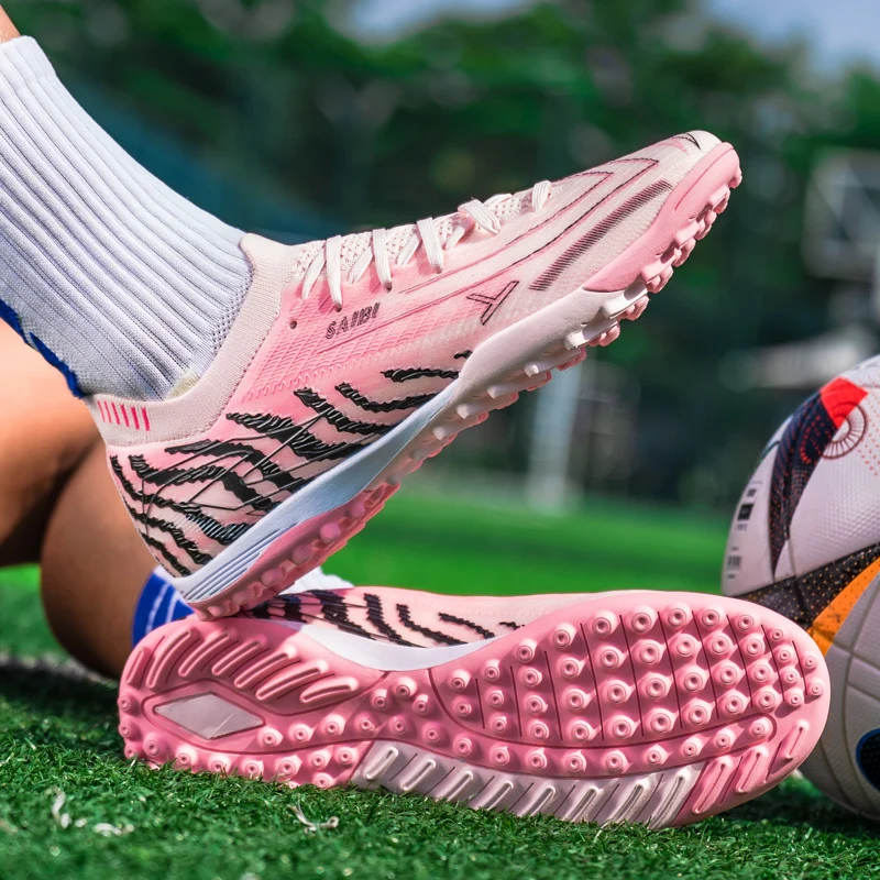 Unisex TF Turf Football Cleats Shock Absorbing PU Upper Durable Rubber Sole Comfort Fit Adult Artificial Grass Match And Trainin