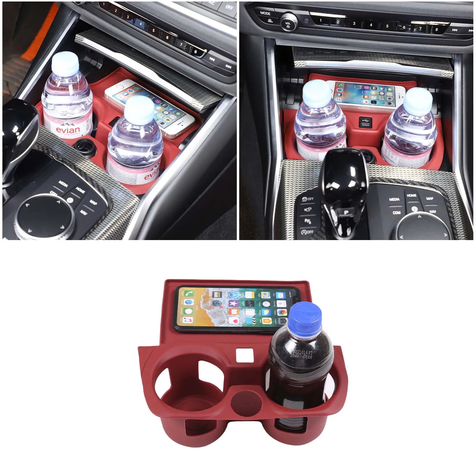 For BMW 3 4 Series i3 i4 2020-2023 Silicone Car Styling Car Central Control Wireless Charging Water Coaster Interior Accessories