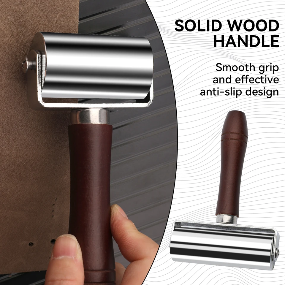 Leatherwork Edge Creaser - Leather Press Edge Roller with Wooden