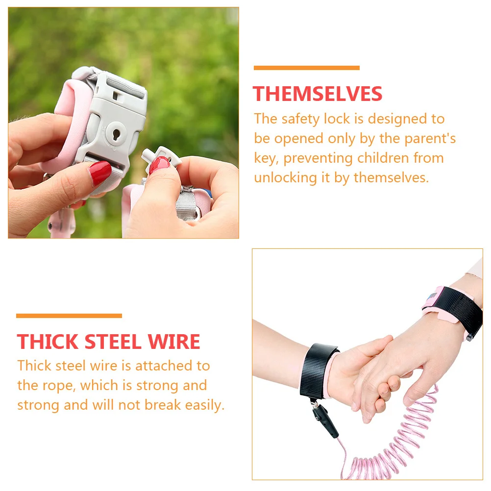 

1 шт., анти-потерянный замок на запястье, детский браслет, эластичная тяговая веревка, удобный дышащий хлопок для малышей