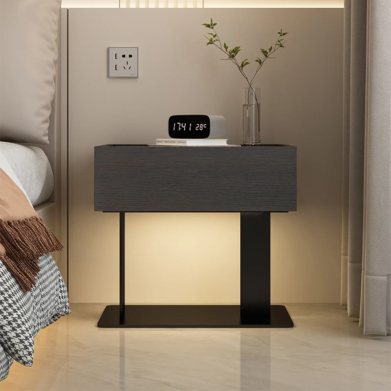 

Small Bedroom Bedside Table Space Saving Design Storage With Light Nightstands Nordic Minimalist Mesita De Noche Room Furnitures