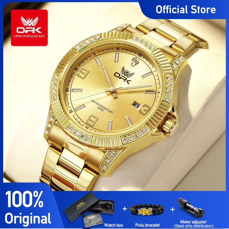 

OPK 8184 Watches For Men Date Chronograph Wristwatch Original Waterproof Luminous Quartz Automatic Watch Single Calendar Design