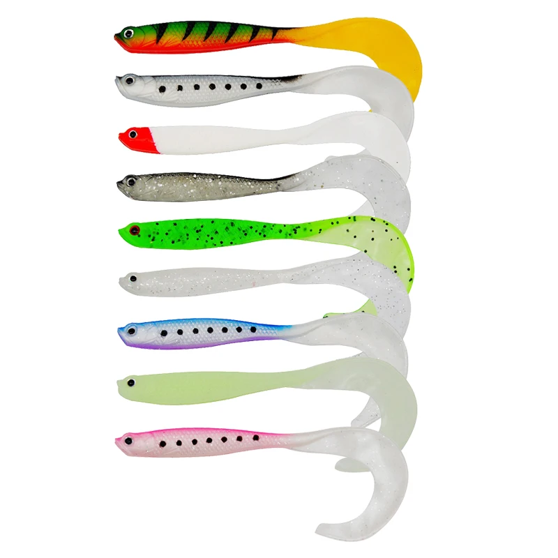 4PC Fishing Lure 125mm 5.5g Swimbait Shad T-Tail Soft Bait Artificial Silicone Lures Bass Pike Fishing Jigging Wobblers