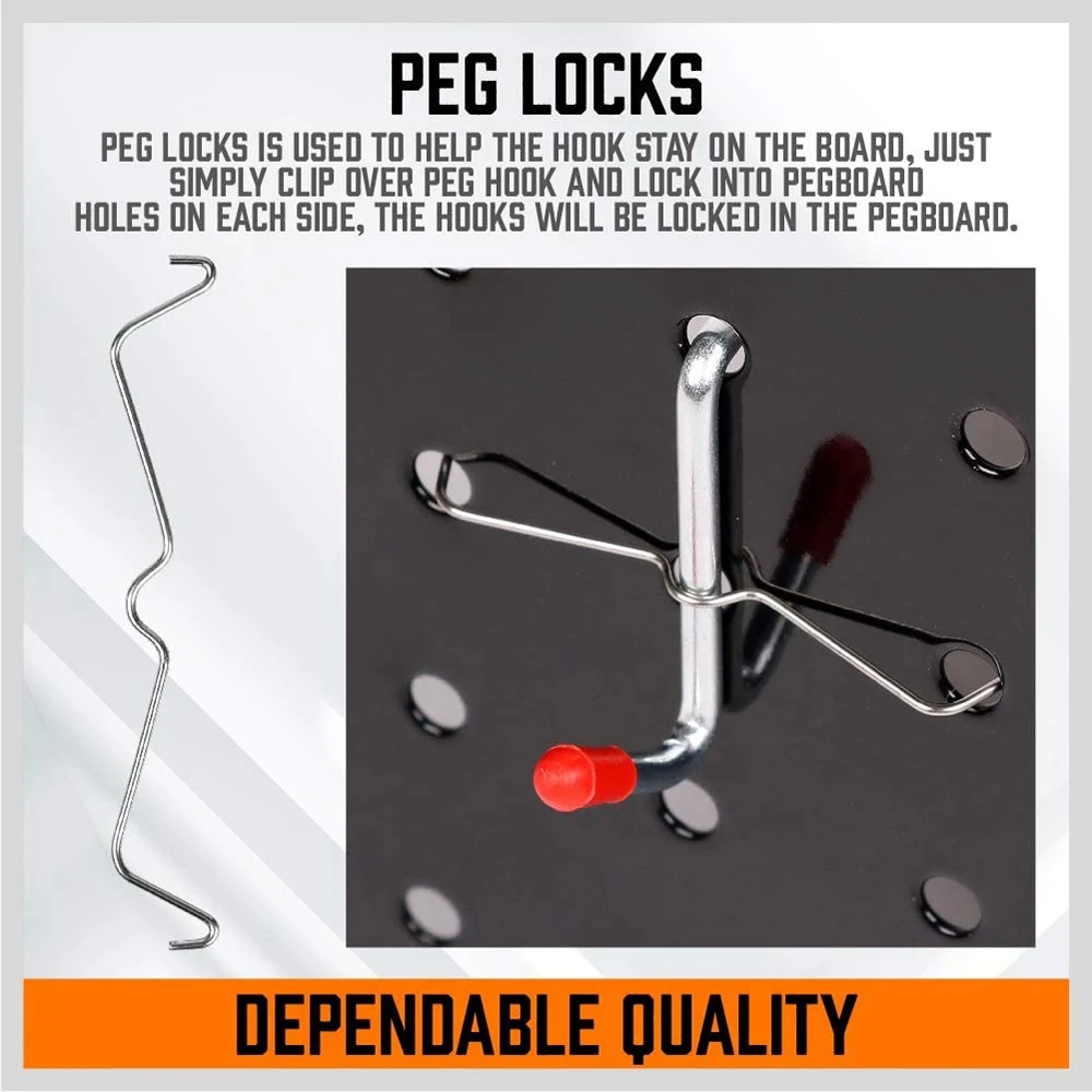 228 Stück Peg board Hooks Sortiment mit Metallhaken-Sets, Peg board Bins, Peg Locks zum Organisieren von Werkzeugen für das Aufbewahrung system