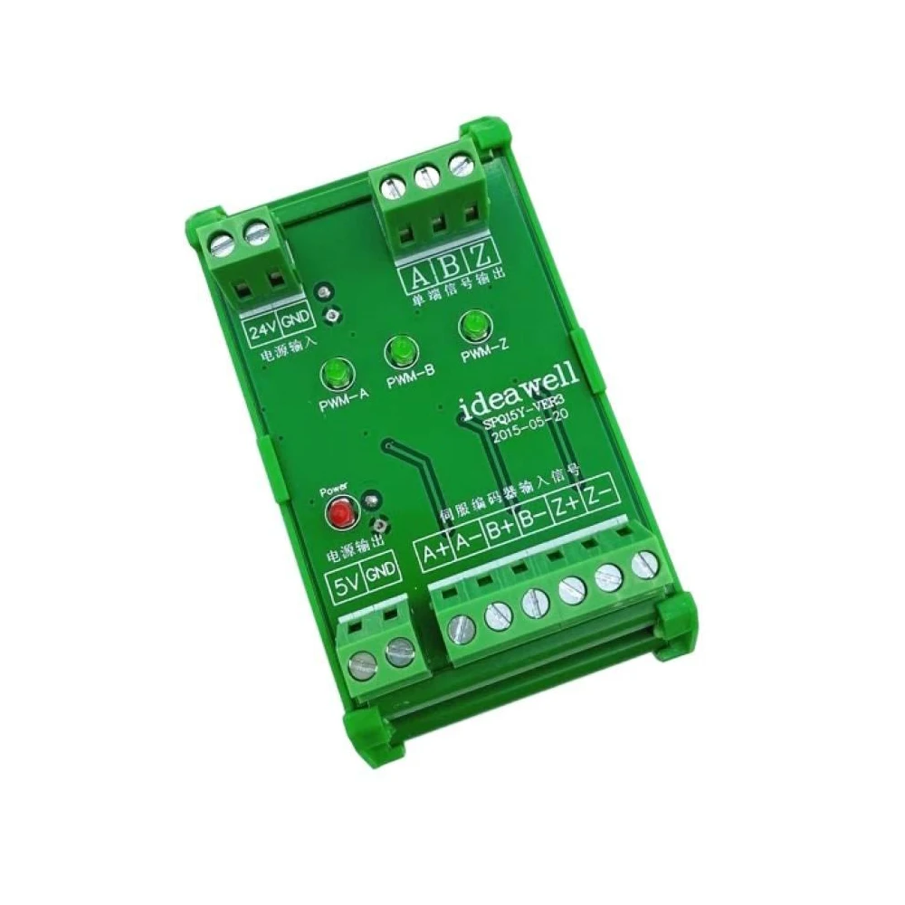 

Differential to Collector Encoder Signal Converter 2/3/4Ch for PLC Servo 5V to 24V Single-Ended NPN/PNP 0-3.2MHz Opto-Isolated