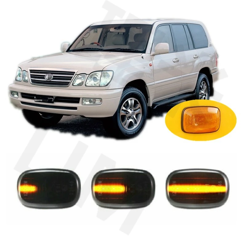 Dla Lexus LX470 II MK2 J100 2002 2003 2004 2005 2006 2007 sekwencyjny LED wskaźnik dynamiczny Side Marker lampka sygnalizacyjna