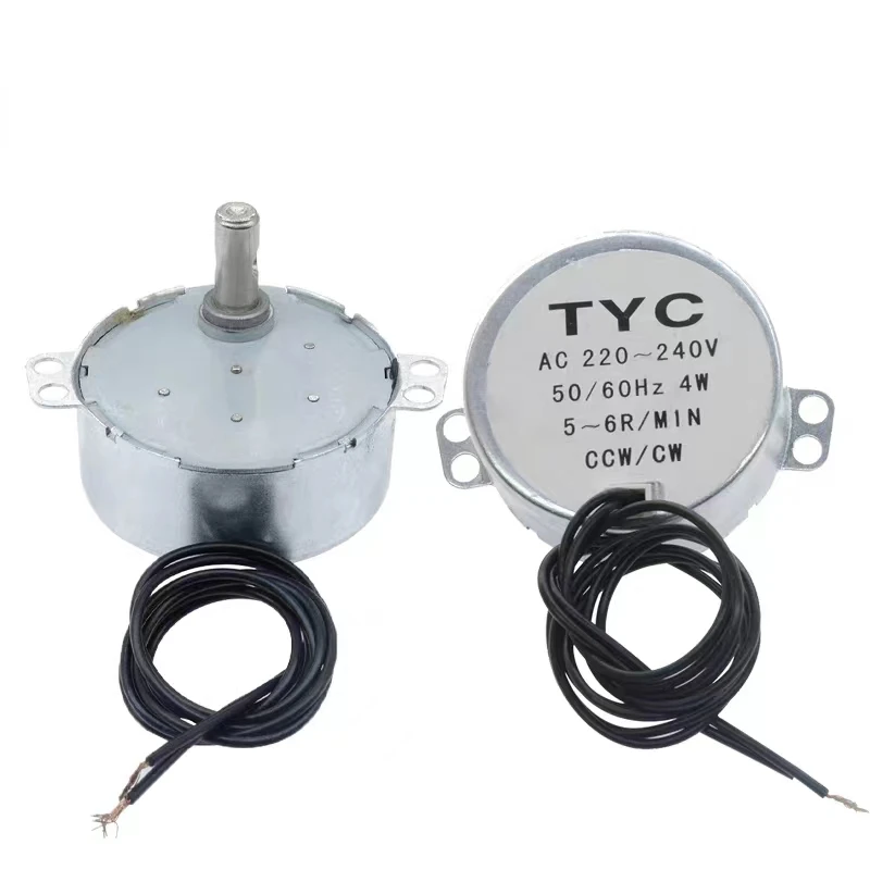 Stable Synchronous Motor 5-6 r/min Pro TYC-50 AC 220V 12V 50/60Hz Torque 4KGF.CM 4W CW/CCW Microwave Turntable for Electric Fan