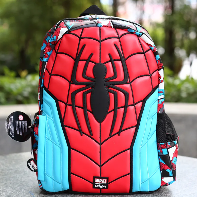 Marvel Smiggle Spider Man Children\'s Schoolbag Boys Backpack Waterproof Hat School Supplies Kids 4-7 Year