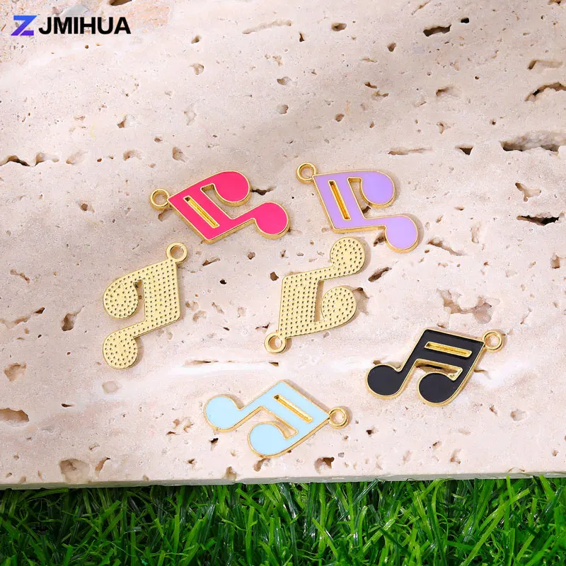 15pcs Enamel Musical Note Pendant Charms For Jewelry Making Findings Necklaces Earrings Bracelets DIY Handmade Accessories